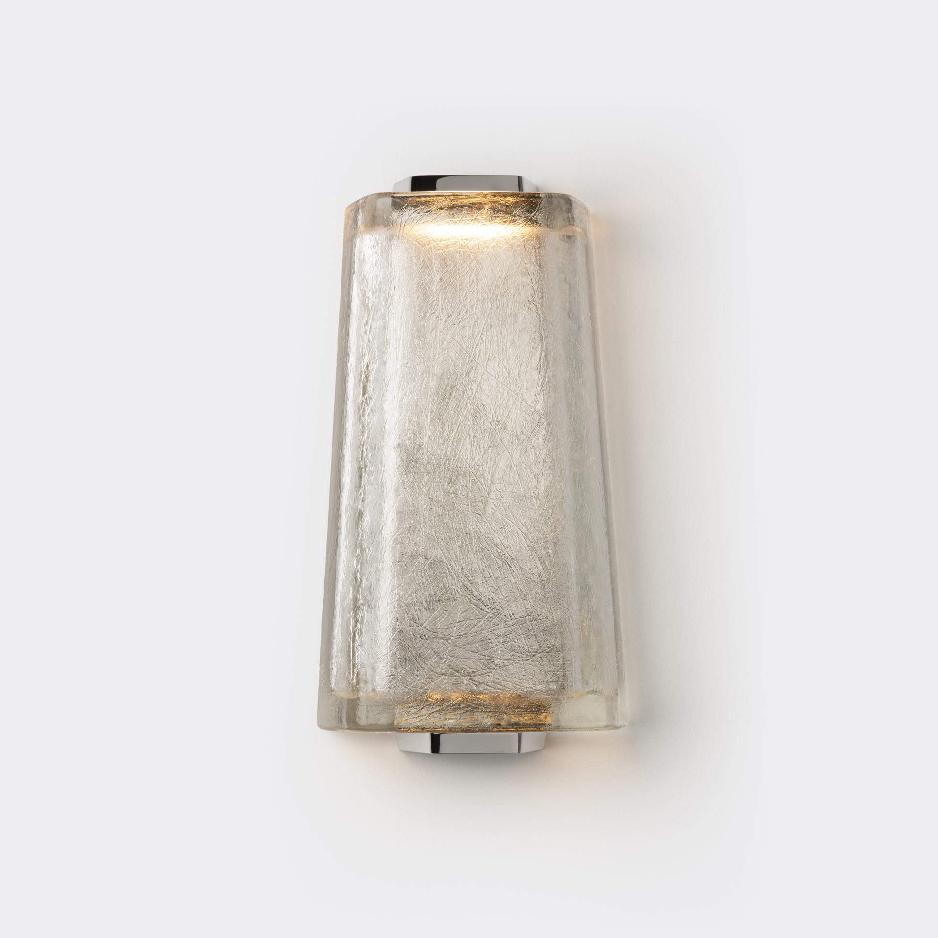 de sousa hughes thea sconce polished nickel front lit white background