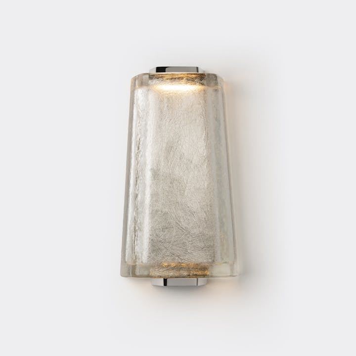 de sousa hughes thea sconce polished nickel front lit white background