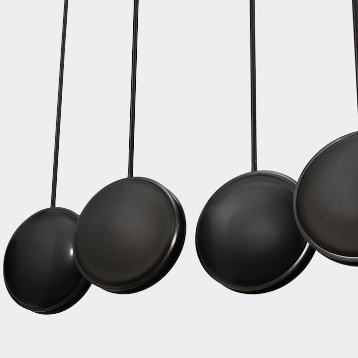 de sousa hughes monos linear chandelier 7 pendant dark nickel satin grey lens detail