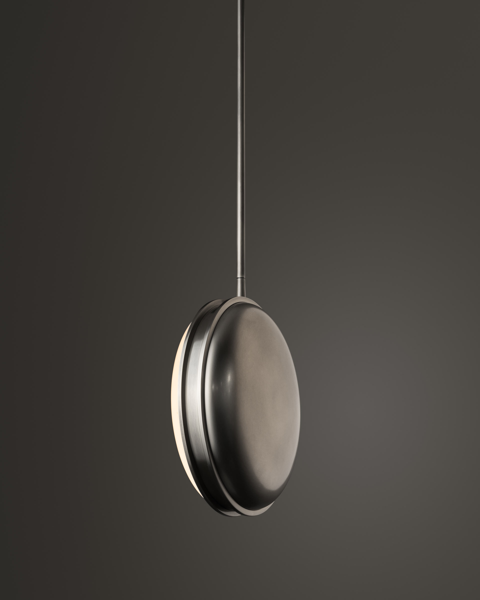 de sousa hughes monos pendant aged nickel grey polished lens side dark background