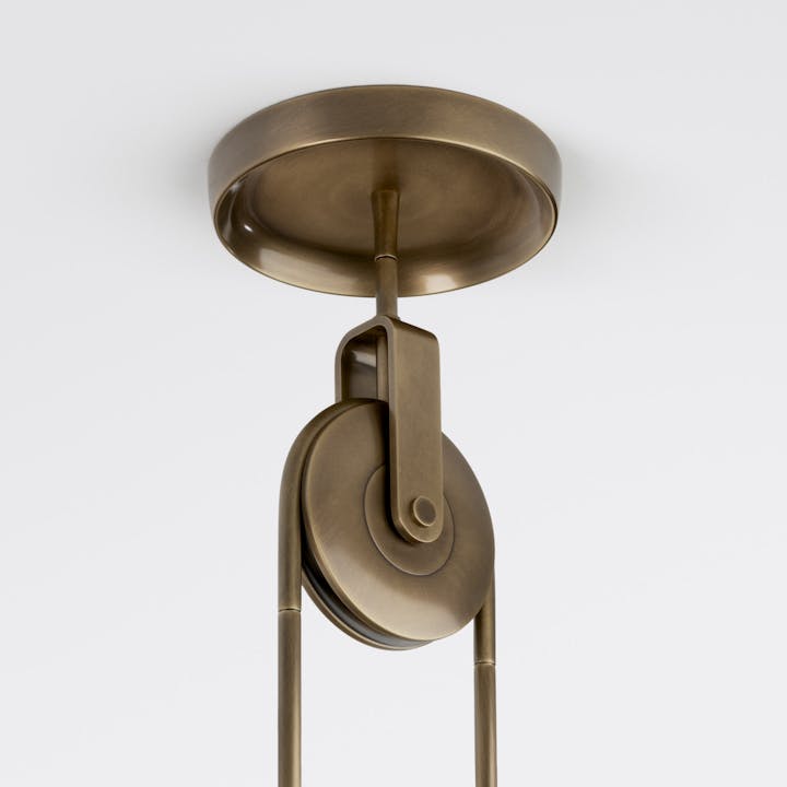 de sousa hughes monos pulley pendant antique bronze amber polished lens mount