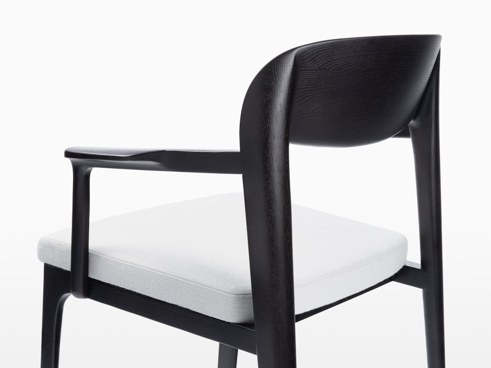 de sousa hughes caste Turah Dining Side Chair Black Back Angle Detail