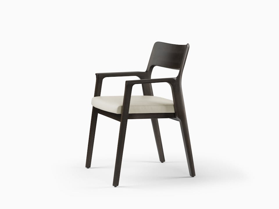 de sousa hughes caste buell dining arm chair walnut iron