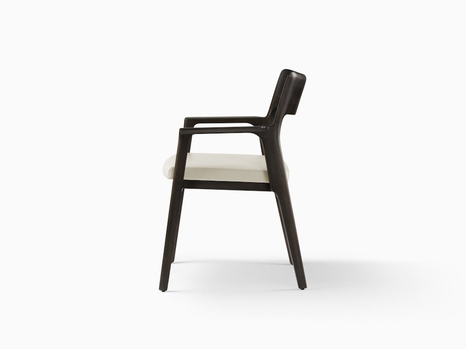 de sousa hughes caste buell dining arm chair walnut iron side