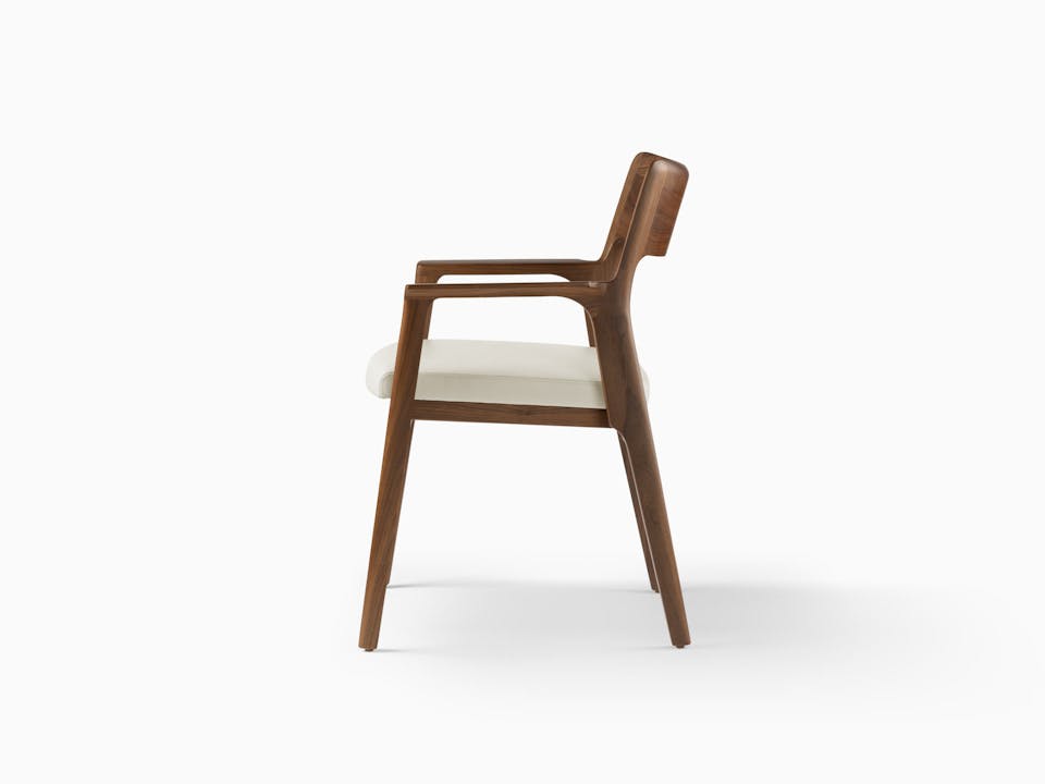 de sousa hughes caste buell dining arm chair walnut natural side