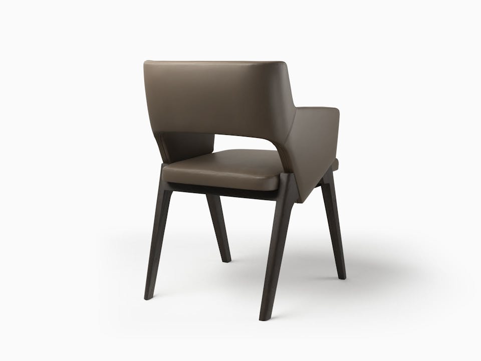 de sousa hughes caste larslan dining arm chair brown back angle