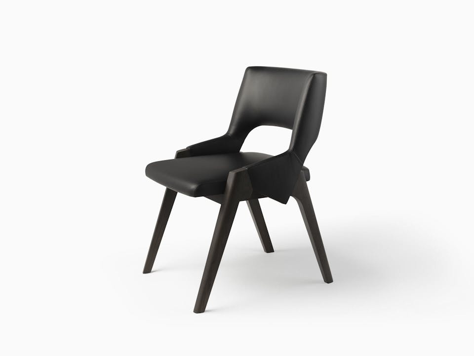 de sousa hughes caste larslan dining side chair black side angle