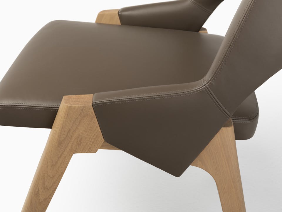 de sousa hughes caste larslan dining side chair brown seat detail