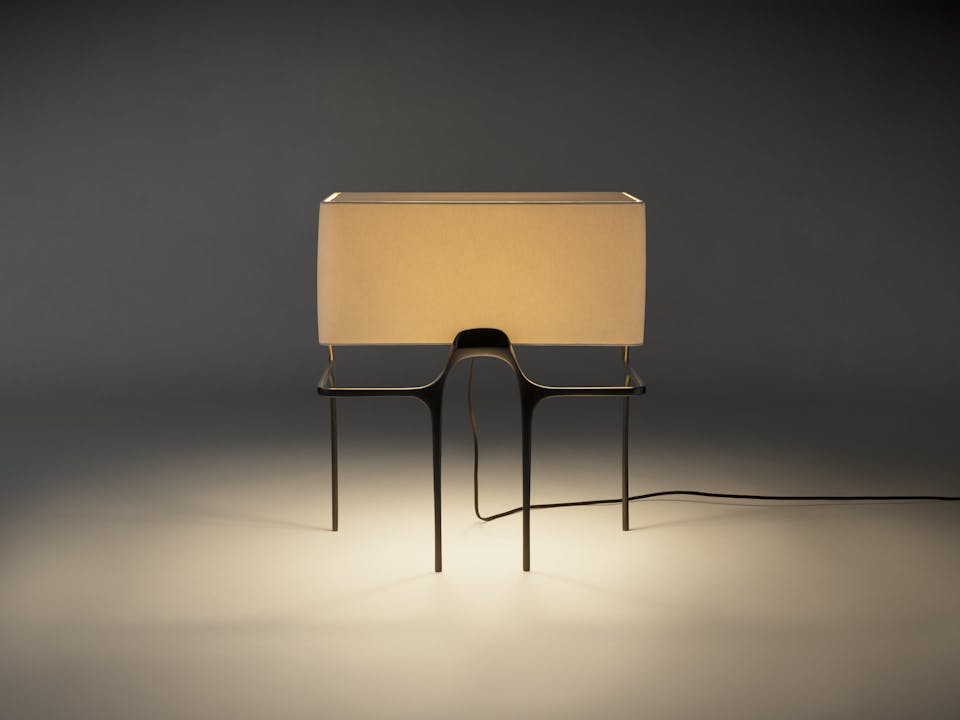 de sousa hughes caste flint table lamp angle museum brown dark lit