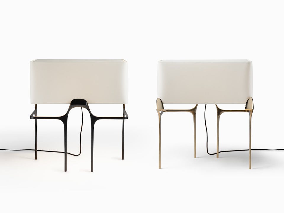 de sousa hughes caste flint table lamp pair