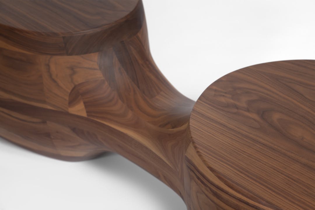 de sousa hughes caste Pouf Walnut Detail