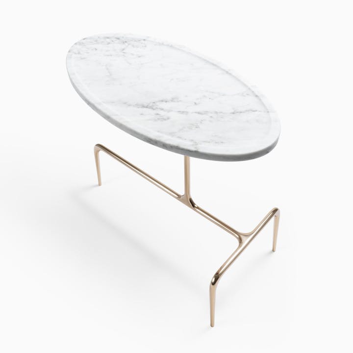 de sousa hughes caste bridger oval occasional table stone top