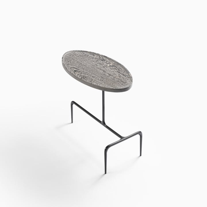 de sousa hughes caste bridger oval occasional table wood top angle