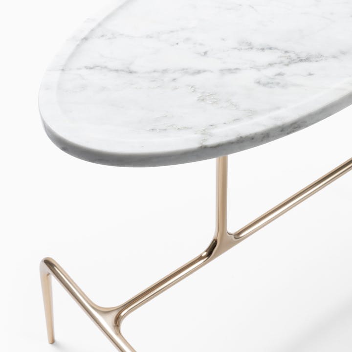 de sousa hughes caste bridger oval occasional table stone top detail