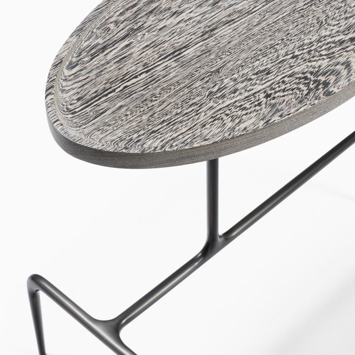 de sousa hughes caste bridger oval occasional table wood top detail