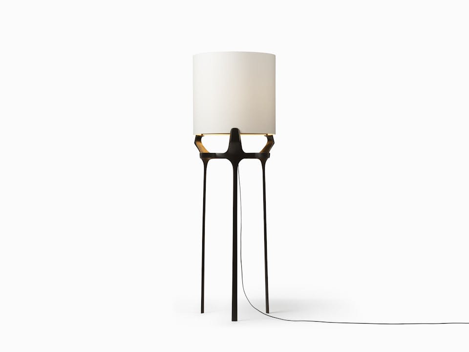 de sousa hughes caste flint floor lamp light on