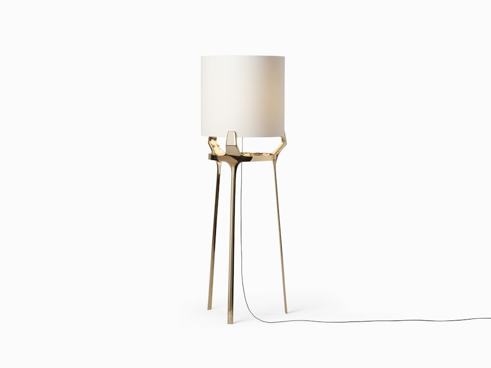 de sousa hughes caste flint floor lamp polished bronze