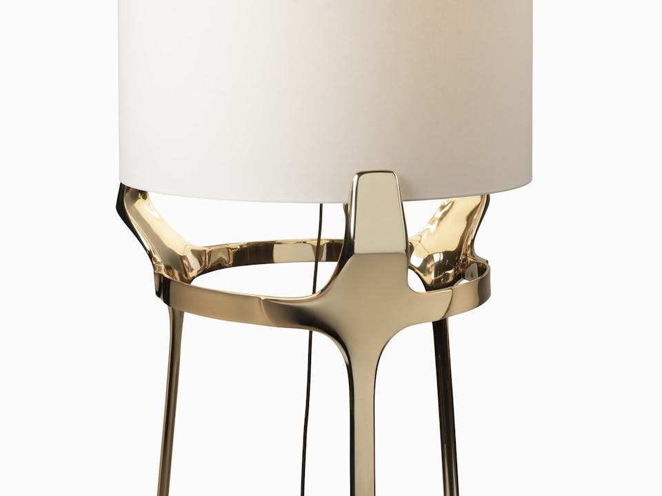 de sousa hughes caste flint floor lamp polished bronze detail