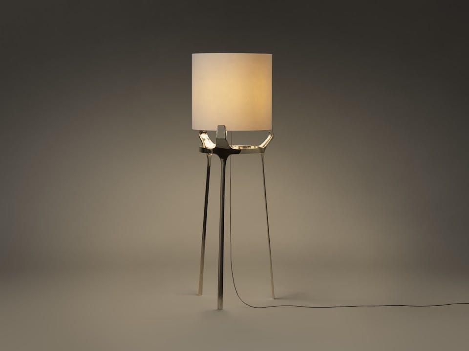 de sousa hughes caste flint floor lamp dark lit