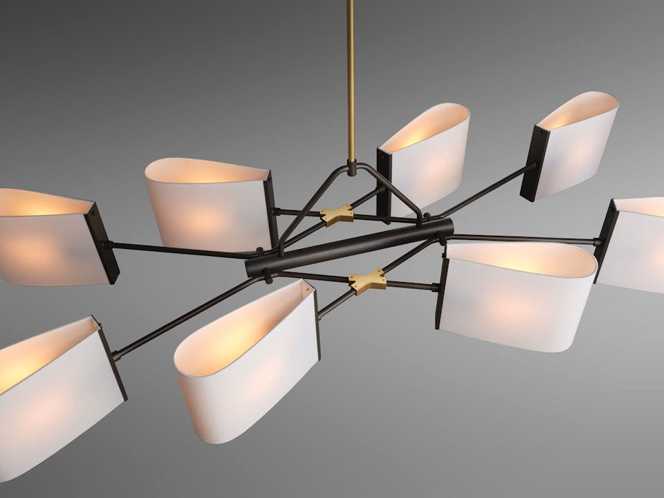 de sousa hughes Jonathan Browning Dessay Linear Chandelier top angle
