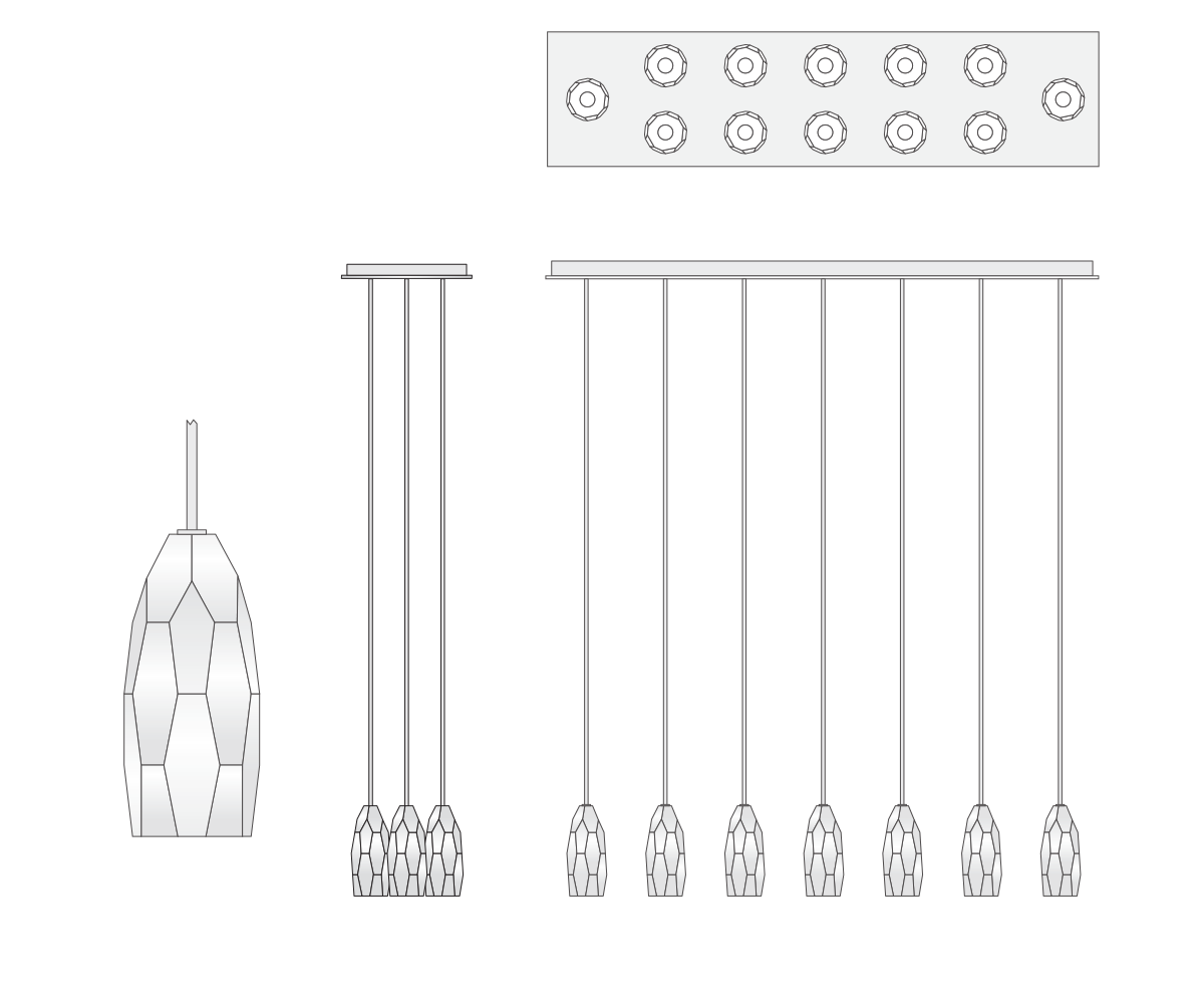 de sousa hughes Jonathan Browning Chatelet Linear Chandelier dimensions