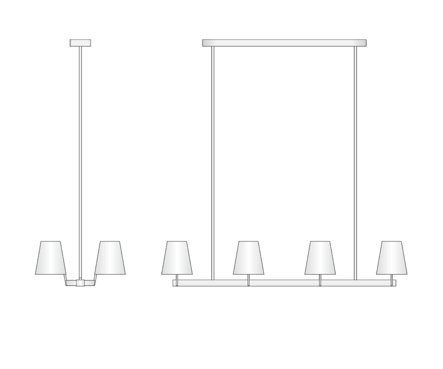 de sousa hughes Jonathan Browning Corniche Linear Chandelier dimensions