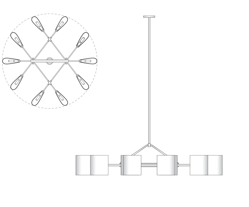 de sousa hughes de sousa hughes Jonathan Browning Dessay Circular Chandelier dimensions