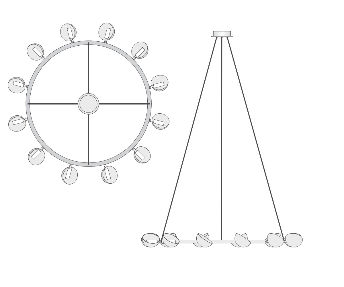 de sousa hughes Jonathan Browning Avion Round Chandelier 12 Light dimensions