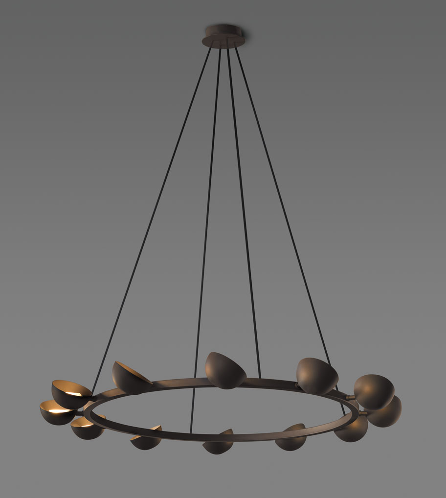 de sousa hughes Jonathan Browning Avion Round Chandelier 12 Light