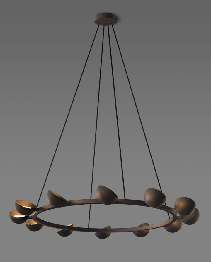 de sousa hughes Jonathan Browning Avion Round Chandelier 12 Light