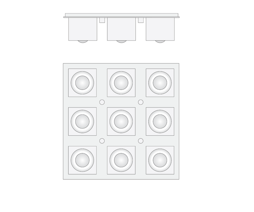 de sousa hughes Jonathan Browning Glacon 9 Light Flush Mount dimensions