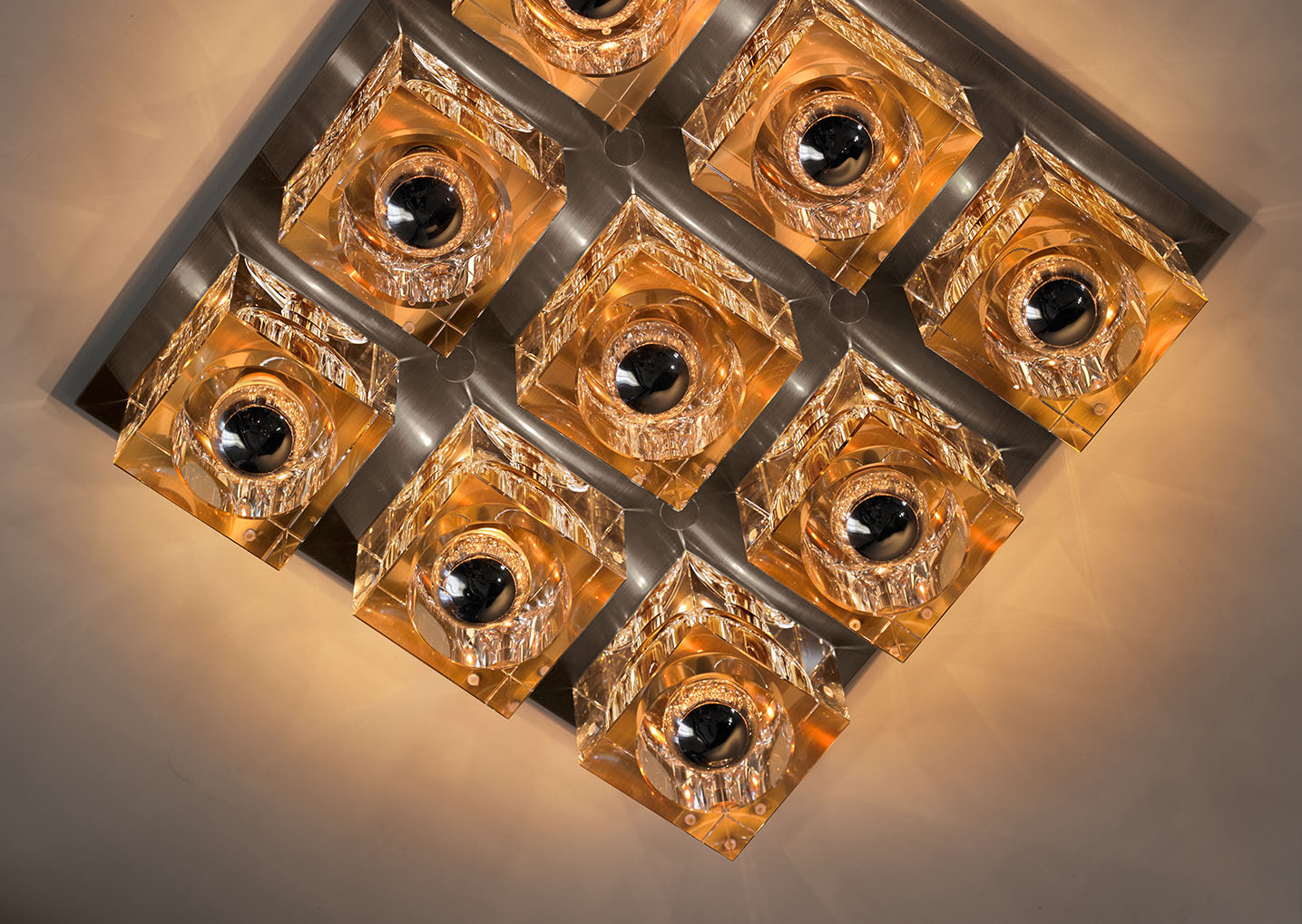 de sousa hughes Jonathan Browning Glacon 9 Light Flush Mount low angle