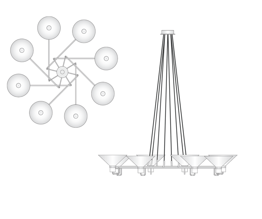 de sousa hughes Jonathan Browning Lauriston Circular Chandelier dimensions