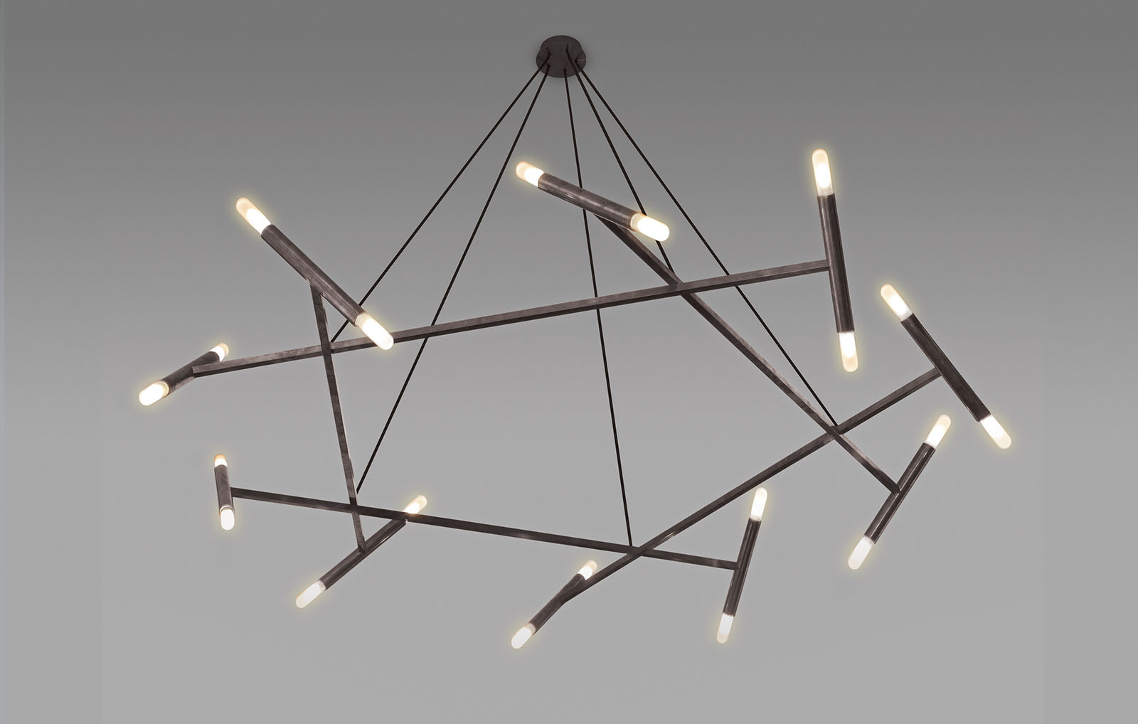 de sousa hughes Jonathan Browning Le Pentagone Chandelier low angle