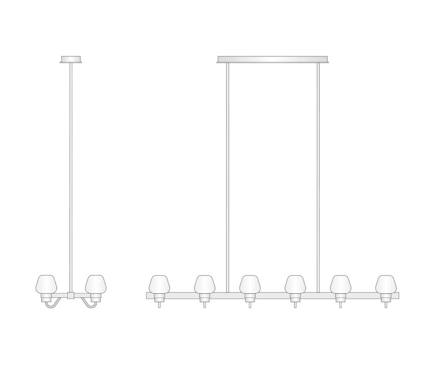 de sousa hughes Jonathan Browning Montalembert Linear Chandelier dimensions