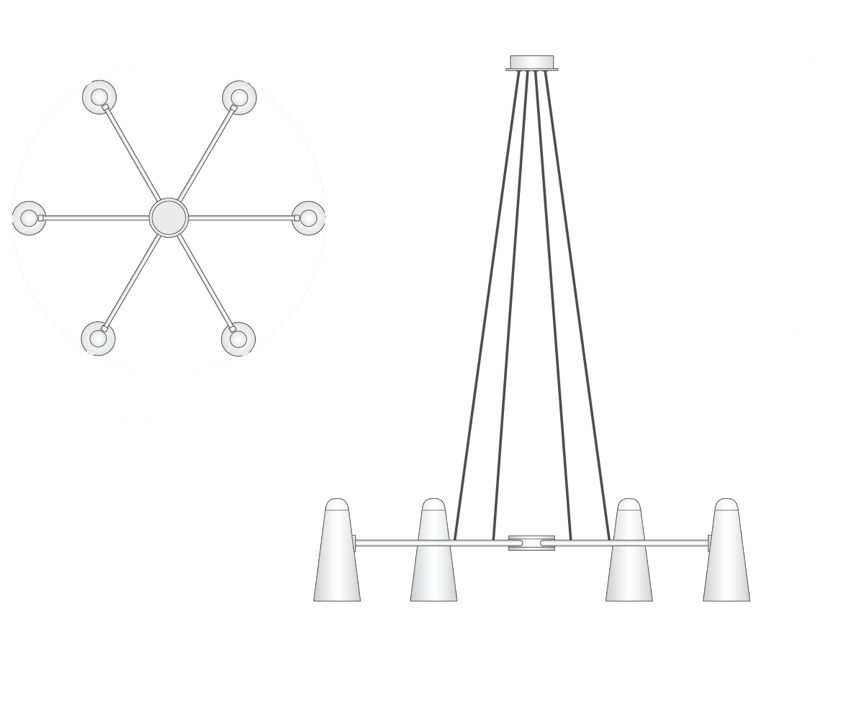 de sousa hughes Jonathan Browning Montfaucon Chandelier dimensions