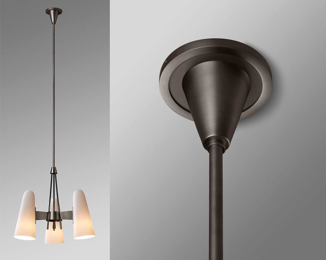 de sousa hughes Jonathan Browning Montfaucon 3 Light Pendant mount detail