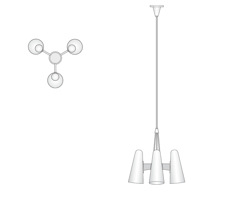 de sousa hughes Jonathan Browning Montfaucon 3 Light Pendant dimensions