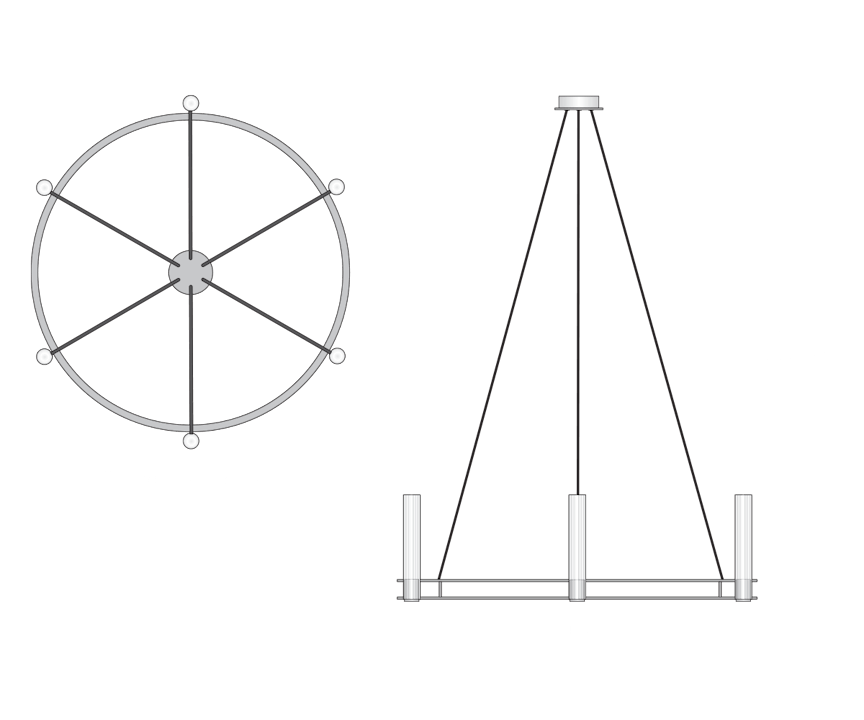 de sousa hughes Jonathan Browning Pastis Round Chandelier dimensions
