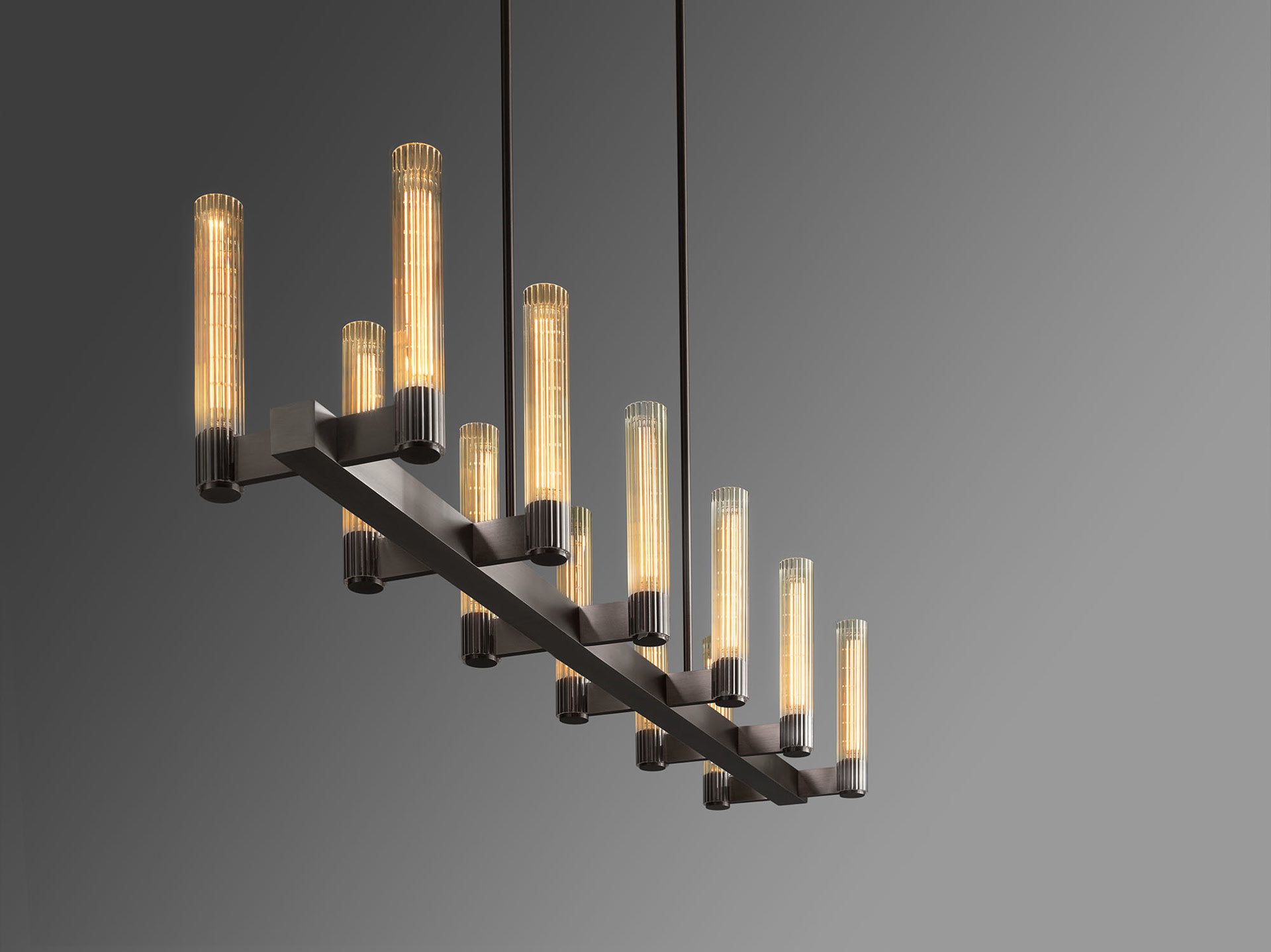 de sousa hughes Jonathan Browning Pastis Linear Chandelier low angle