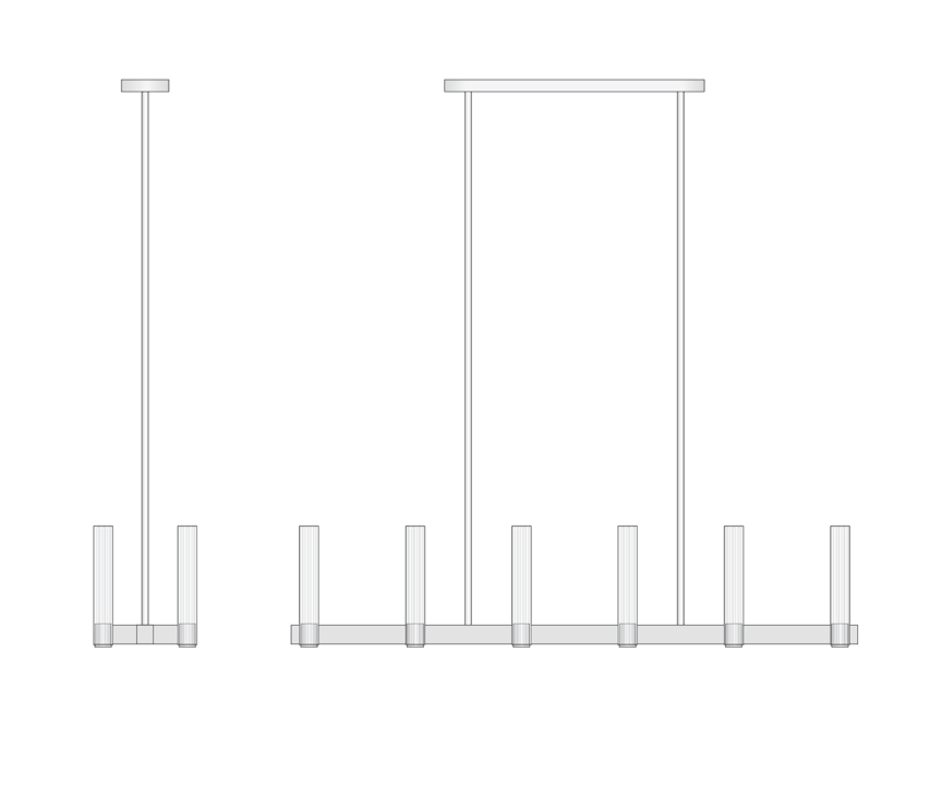 de sousa hughes Jonathan Browning Pastis Linear Chandelier dimensions
