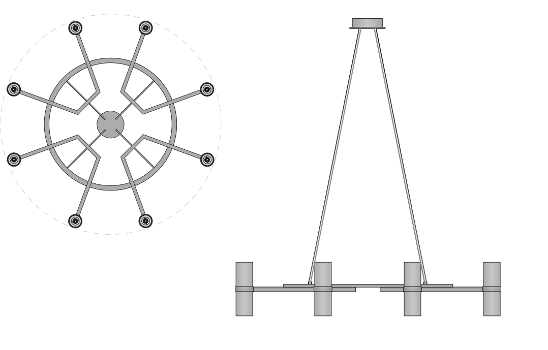 de sousa hughes Jonathan Browning Voltaire Circular Chandelier dimensions