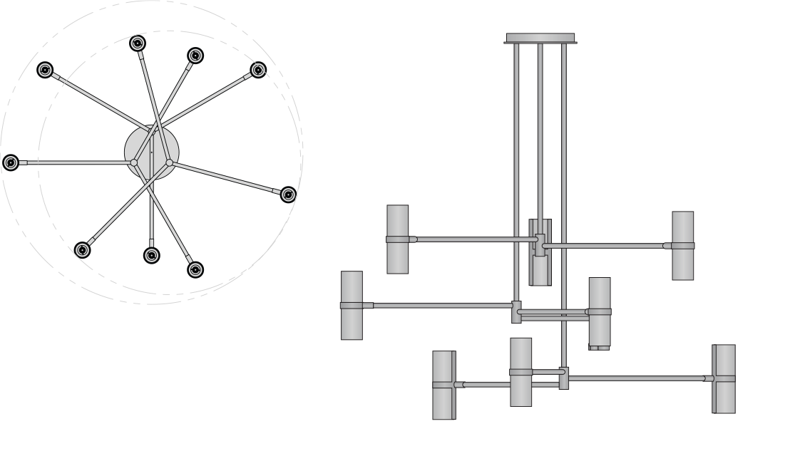 de sousa hughes Jonathan Browning Voltaire Mobile Chandelier dimensions