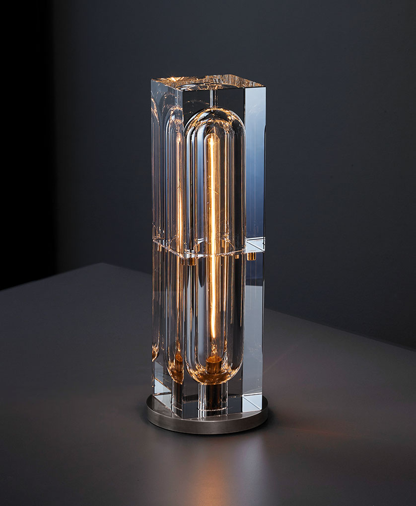 de sousa hughes Jonathan Browning Glacon Rectangular Table Lamp angle