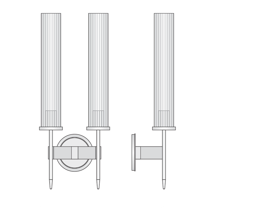 de sousa hughes Jonathan Browning Allouette Double Sconce dimensions