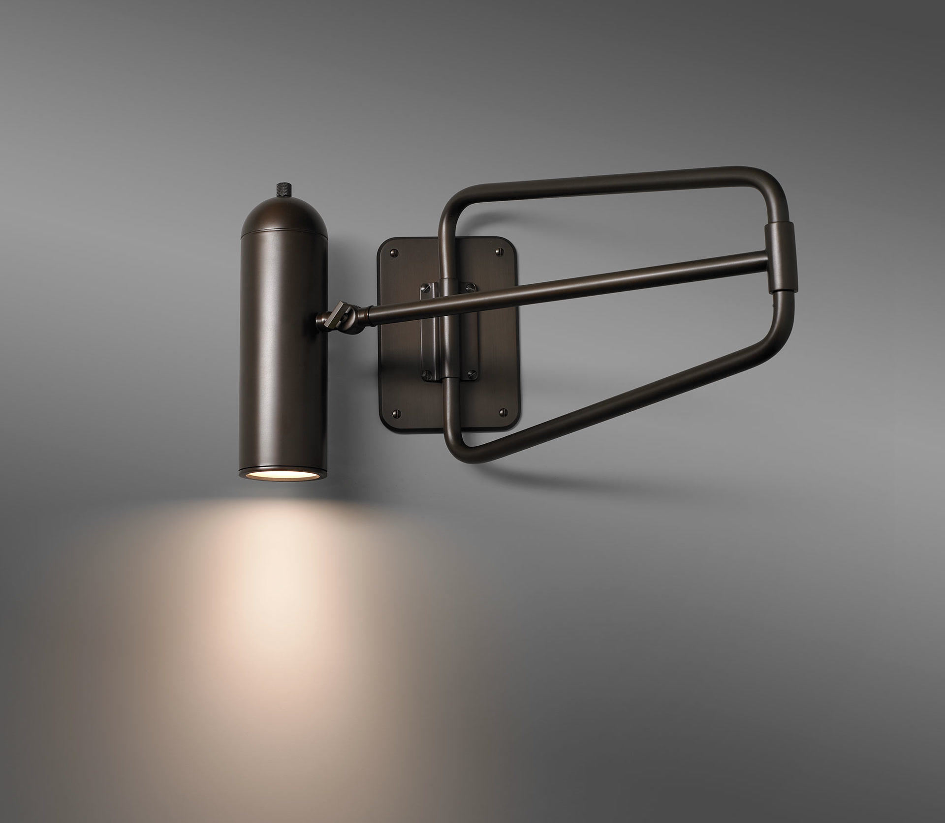 de sousa hughes Jonathan Browning Mallet Swing Arm Sconce front