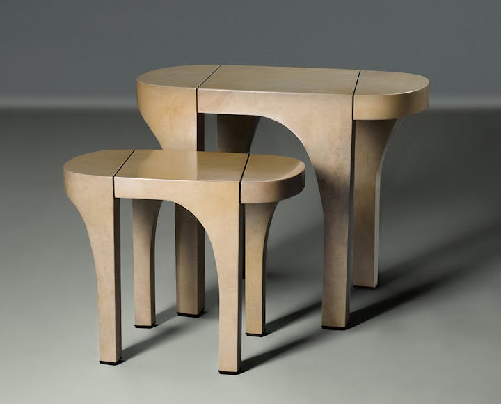 de sousa hughes alexander lamont portico side tables cafe au lait parchment