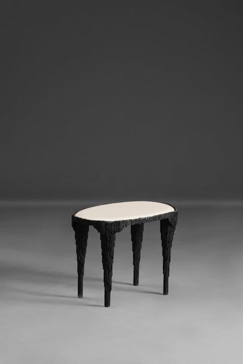 de sousa hughes alexander lamont lapis side table small ivory lacquer top bronze patina