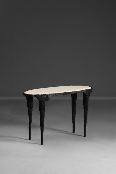 de sousa hughes alexander lamont lapis side table large ivory lacquer top bronze patina