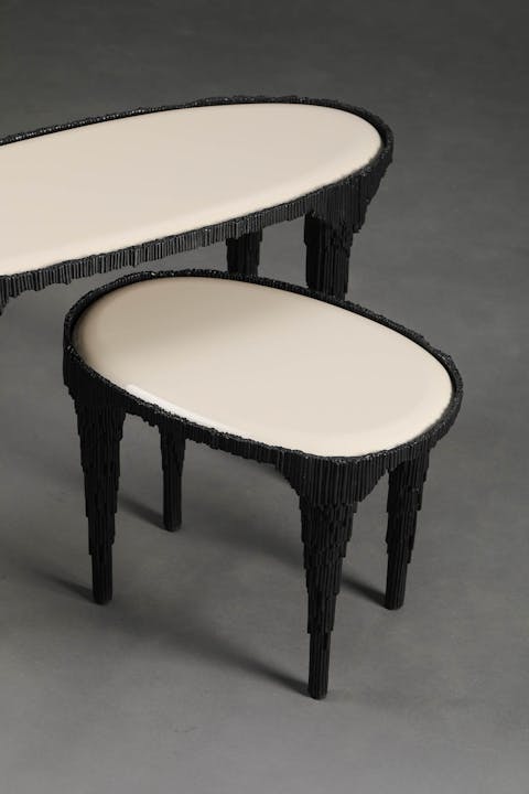 de sousa hughes alexander lamont lapis side tables large ivory lacquer top